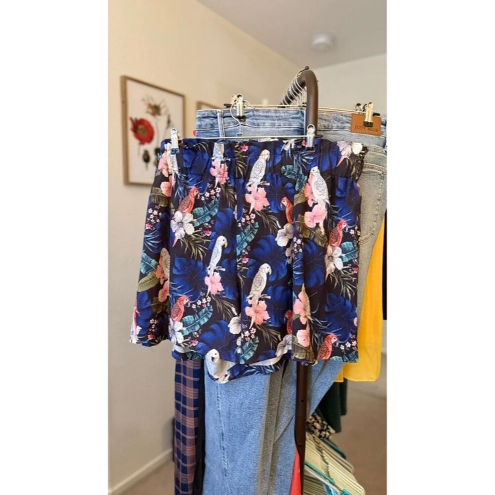 Tropical Print Lightweight Elastic Waist Shorts 4XL